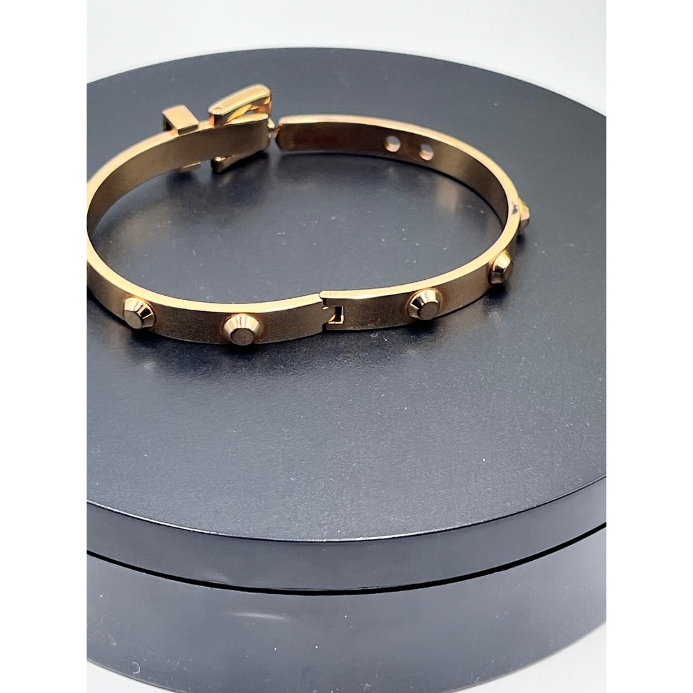 Michael Kors Designer Astor Rose Gold Buckle Closure Bangle Bracelet - Picture 14 of 16